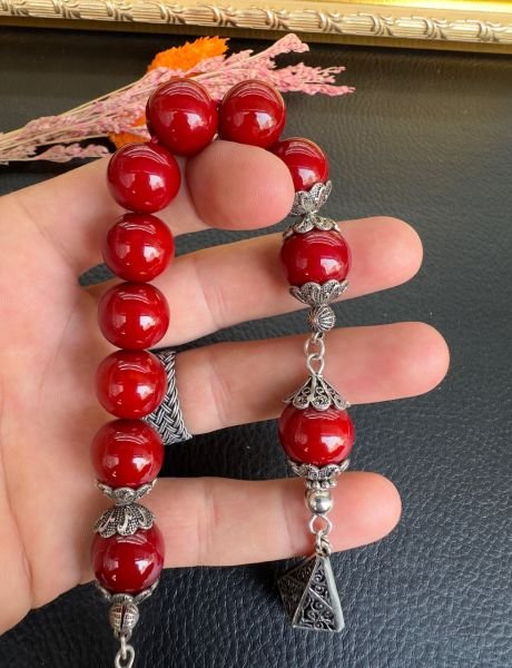 Küre Model Zaza Sıkma Kehribar Tesbih