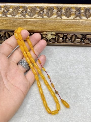 Kapsül Model Turuncu Renk Osmanlı Sıkma Kehribar Kehribar Tesbih