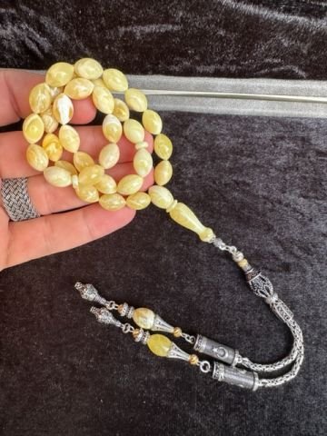Beyzi Model Damla Kehribar Tesbih