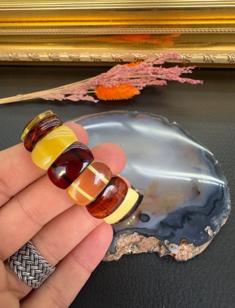 Rolex Model Damla Kehribar Bileklik