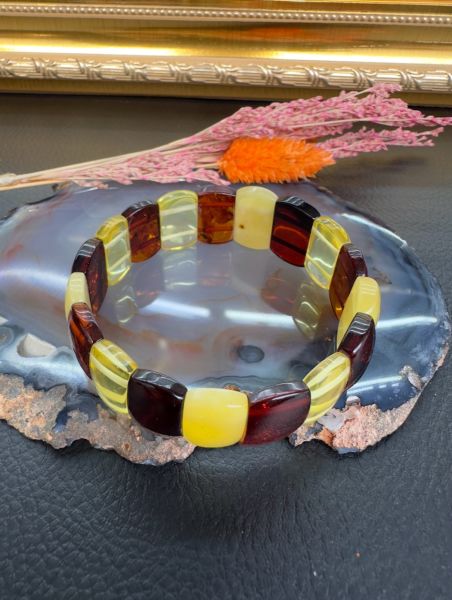 Rolex Model Damla Kehribar Bileklik