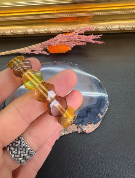 Rolex Model Damla Kehribar Bileklik