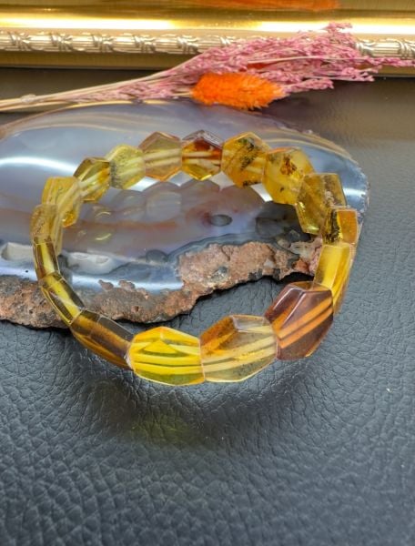 Rolex Model Damla Kehribar Bileklik