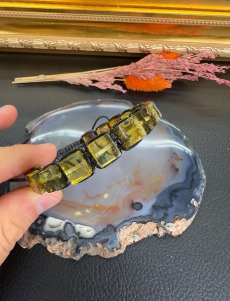 Küp Model Damla Kehribar Bileklik