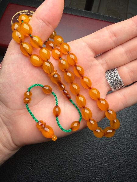 Beyzi Model Tıraşlı Osmanlı Sıkma Kehribar Tesbih