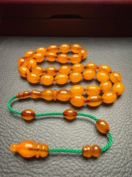 Beyzi Model Tıraşlı Osmanlı Sıkma Kehribar Tesbih