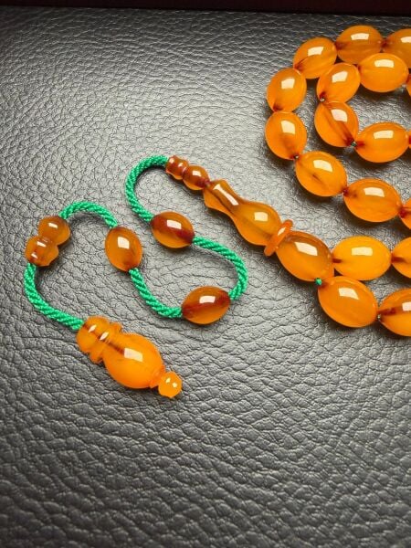 Beyzi Model Tıraşlı Osmanlı Sıkma Kehribar Tesbih