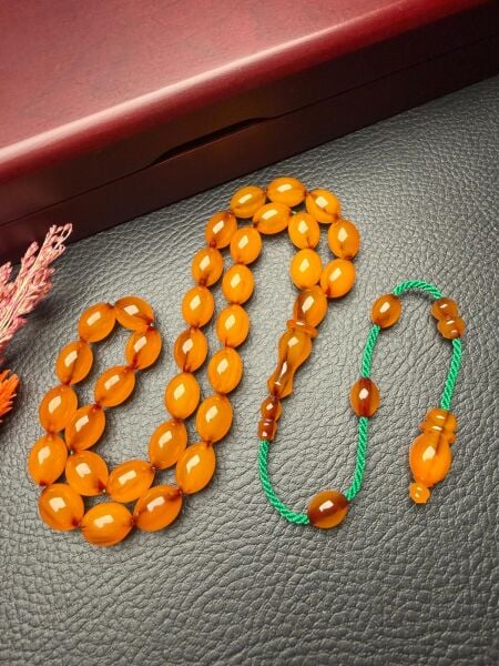 Beyzi Model Tıraşlı Osmanlı Sıkma Kehribar Tesbih