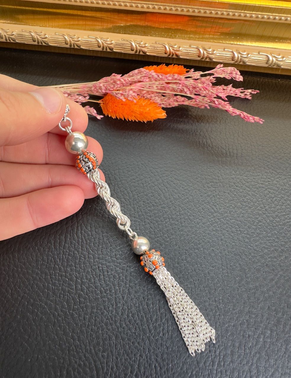 Özel Tasarım Mineli Gümüş Püskül