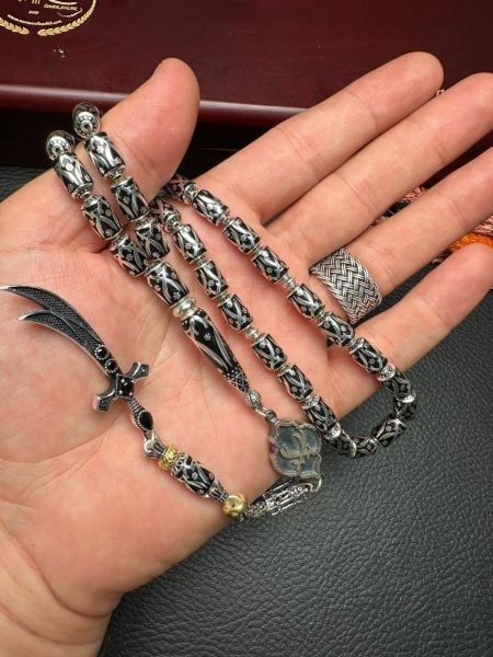 Kapsül Kesim Gümüş Kafes Tesbih