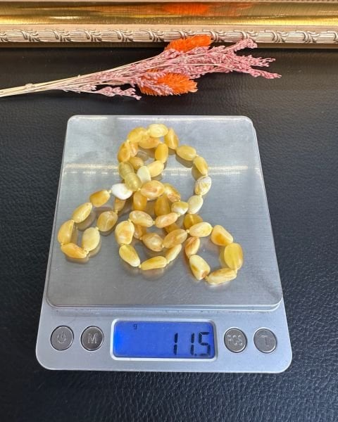 Mat Cilasız Damla Kehribar Kolye