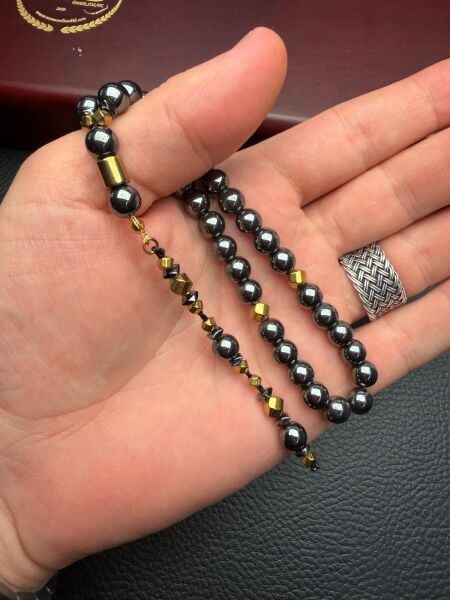 Küre Model Hematit Doğaltaş Tesbih