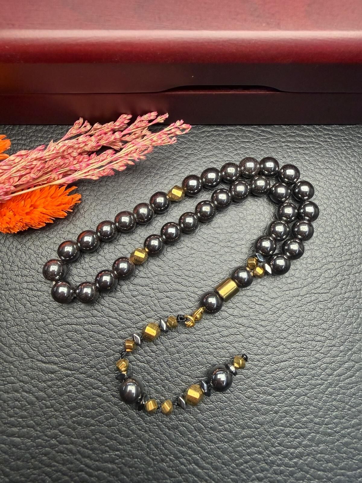 Küre Model Hematit Doğaltaş Tesbih