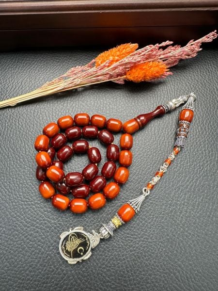 Kapsül Model Sürmeli Sıkma Kehribar Tesbih