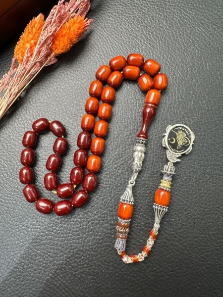 Kapsül Model Sürmeli Sıkma Kehribar Tesbih