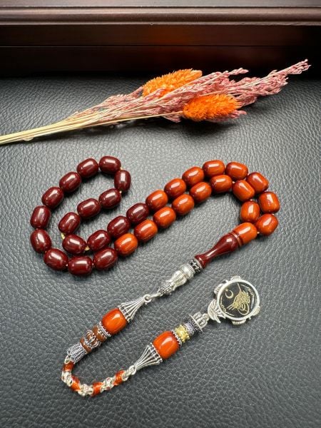 Kapsül Model Sürmeli Sıkma Kehribar Tesbih