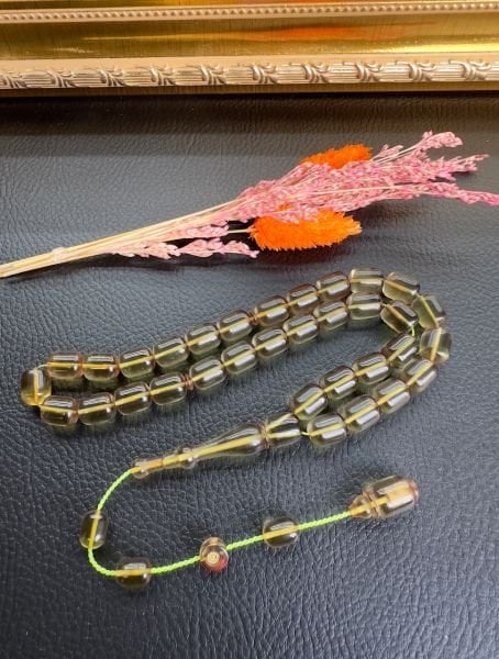 Kapsül Model Yeşil Renk Ateş Kehribar Tesbih