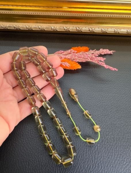 Kapsül Model Yeşil Renk Ateş Kehribar Tesbih