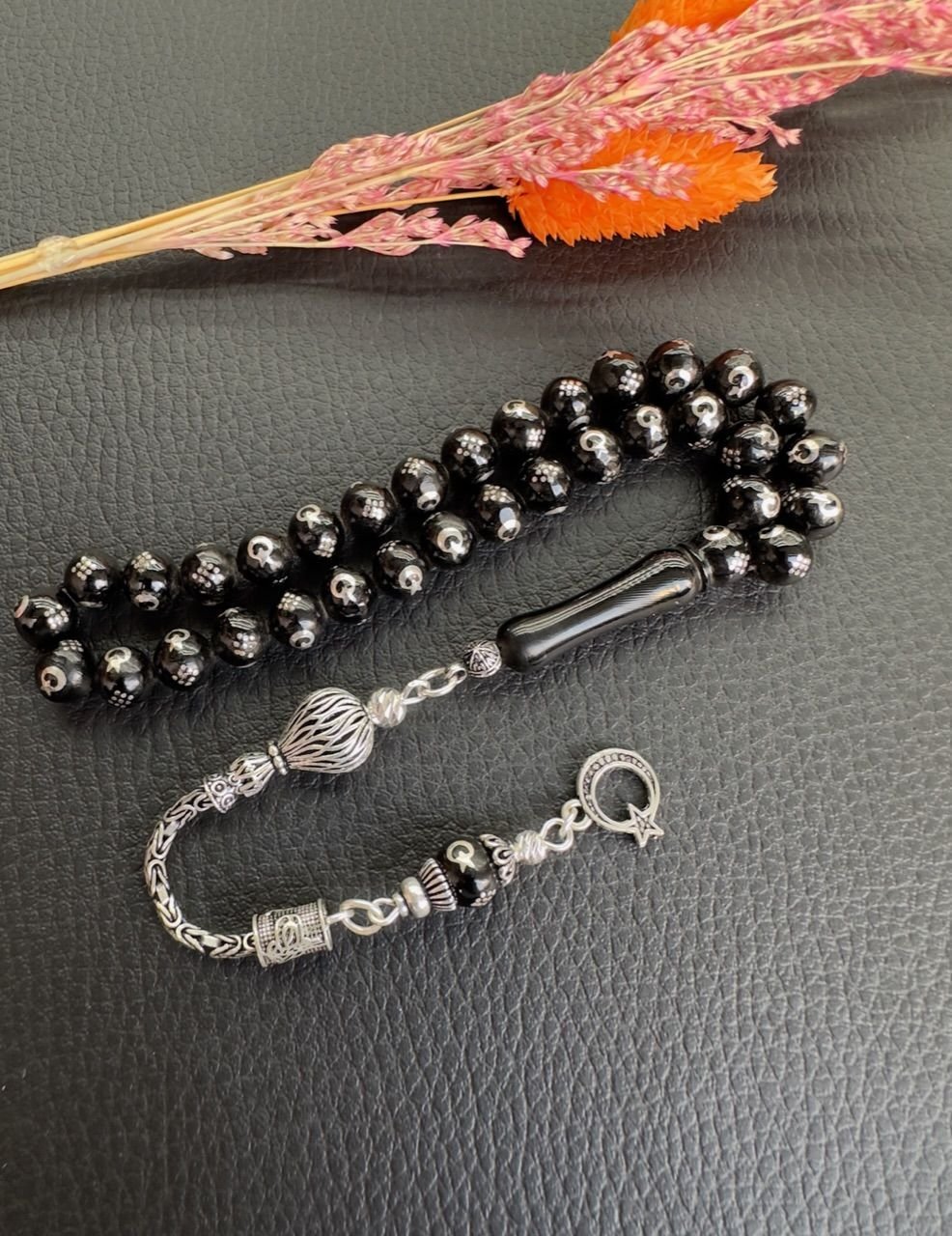 Uçlu Küre Model Ayyıldız Gümüş İşleme Erzurum Oltu Tesbih