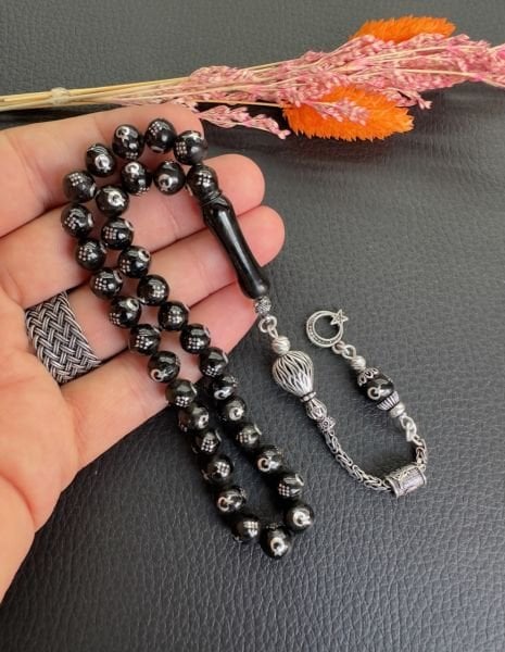 Uçlu Küre Model Ayyıldız Gümüş İşleme Erzurum Oltu Tesbih