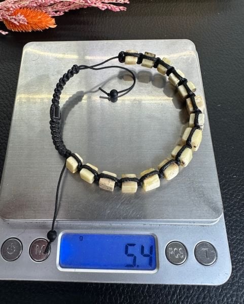 Makrome Örgü Damla Kehribar Bileklik