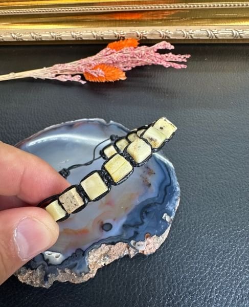 Makrome Örgü Damla Kehribar Bileklik