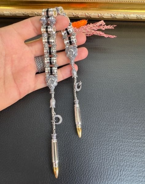 Mermi Model Gümüş Zaza Tesbih