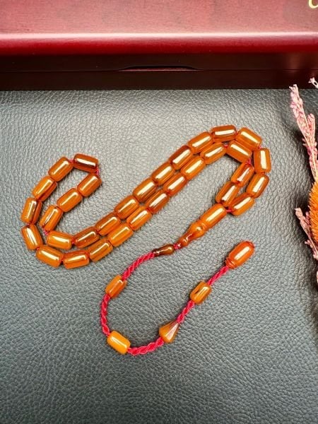 Kapsül Model Tıraşlı Osmanlı Sıkma Kehribar Tesbih