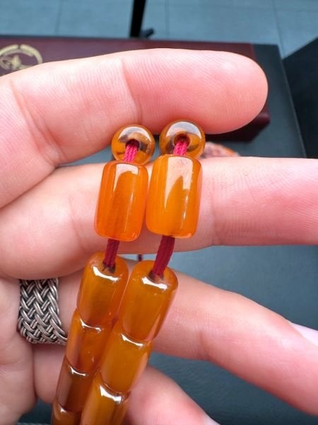 Kapsül Model Tıraşlı Osmanlı Sıkma Kehribar Tesbih