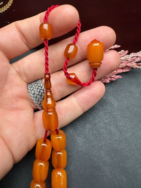 Kapsül Model Eski Osmanlı Sıkma Kehribar Tesbih