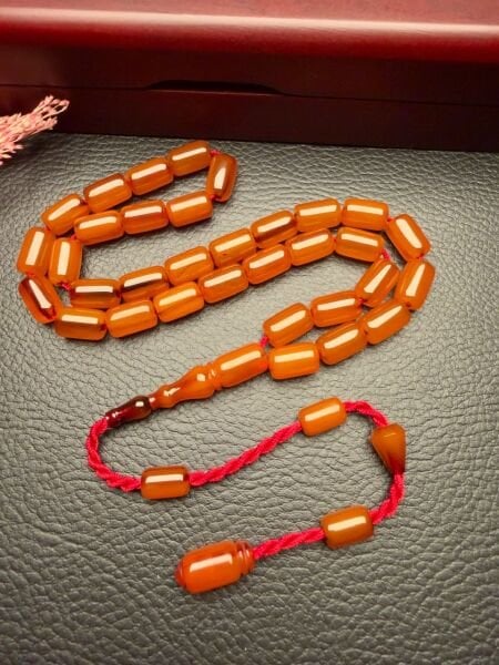 Kapsül Model Tıraşlı Osmanlı Sıkma Kehribar Tesbih