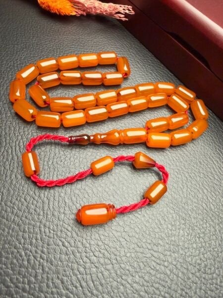 Kapsül Model Tıraşlı Osmanlı Sıkma Kehribar Tesbih