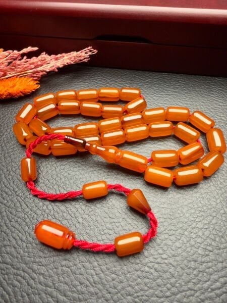 Kapsül Model Tıraşlı Osmanlı Sıkma Kehribar Tesbih