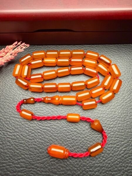 Kapsül Model Tıraşlı Osmanlı Sıkma Kehribar Tesbih