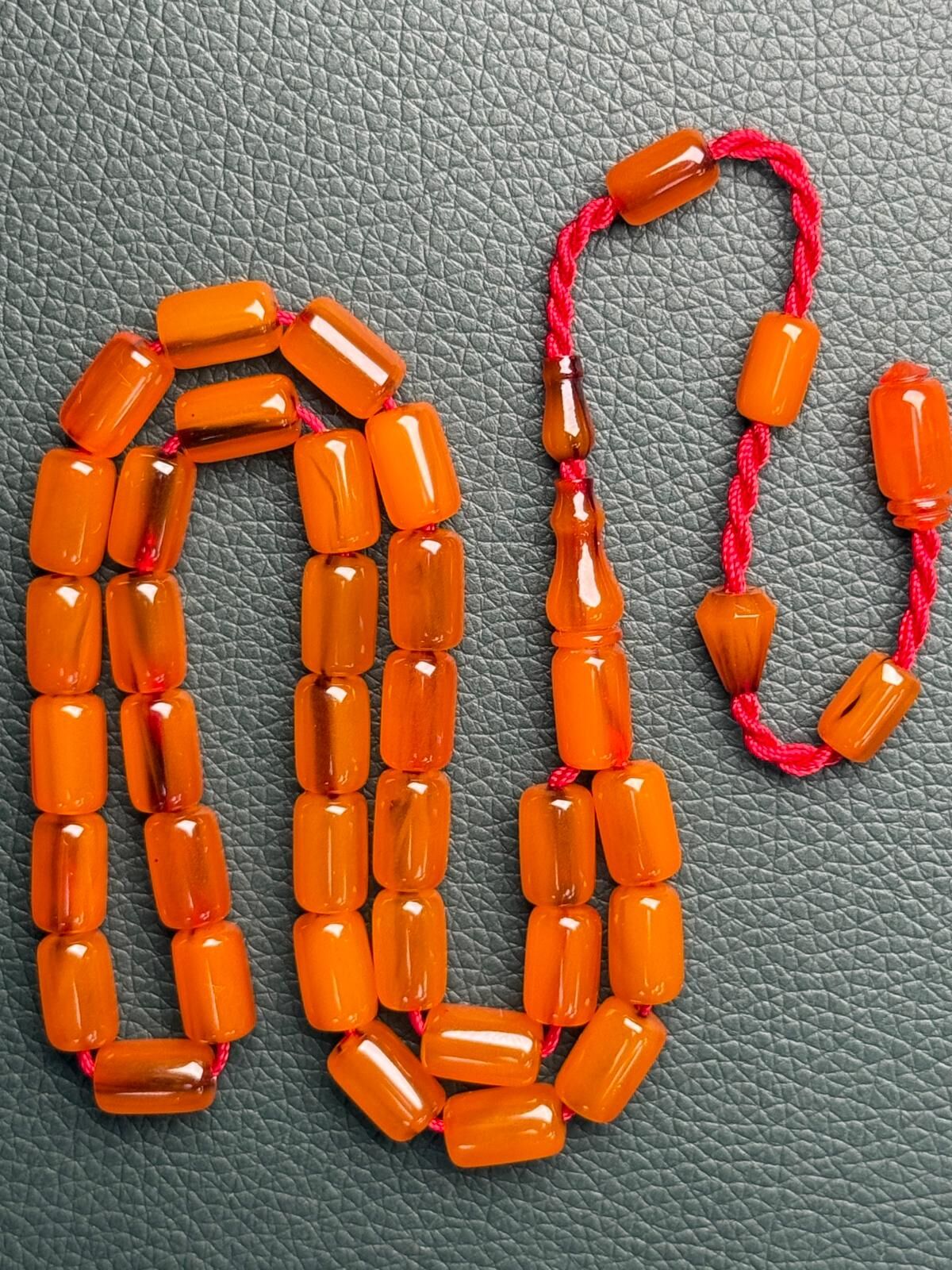 Kapsül Model Tıraşlı Osmanlı Sıkma Kehribar Tesbih