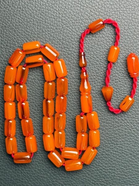 Kapsül Model Tıraşlı Osmanlı Sıkma Kehribar Tesbih