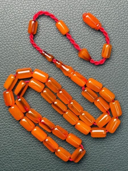 Kapsül Model Tıraşlı Osmanlı Sıkma Kehribar Tesbih