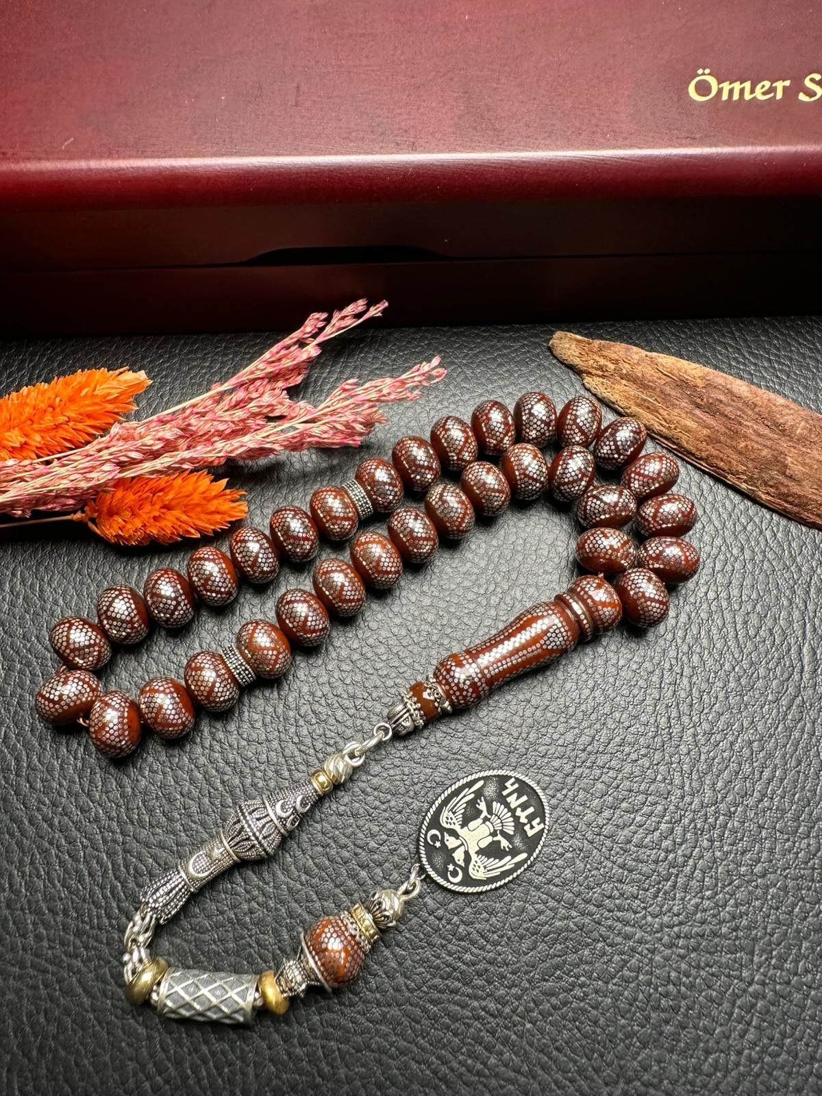 Basık Model Gümüş İşlemeli Kuka Tesbih