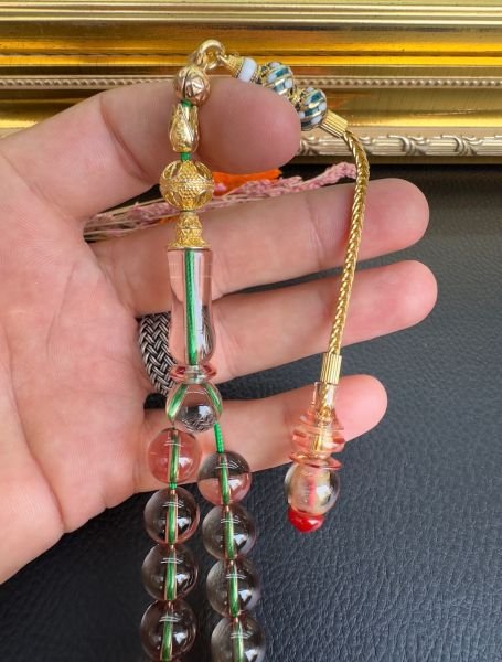 Yakup Kara Küre Model Şeffaf Ateş Kehribar Tesbih