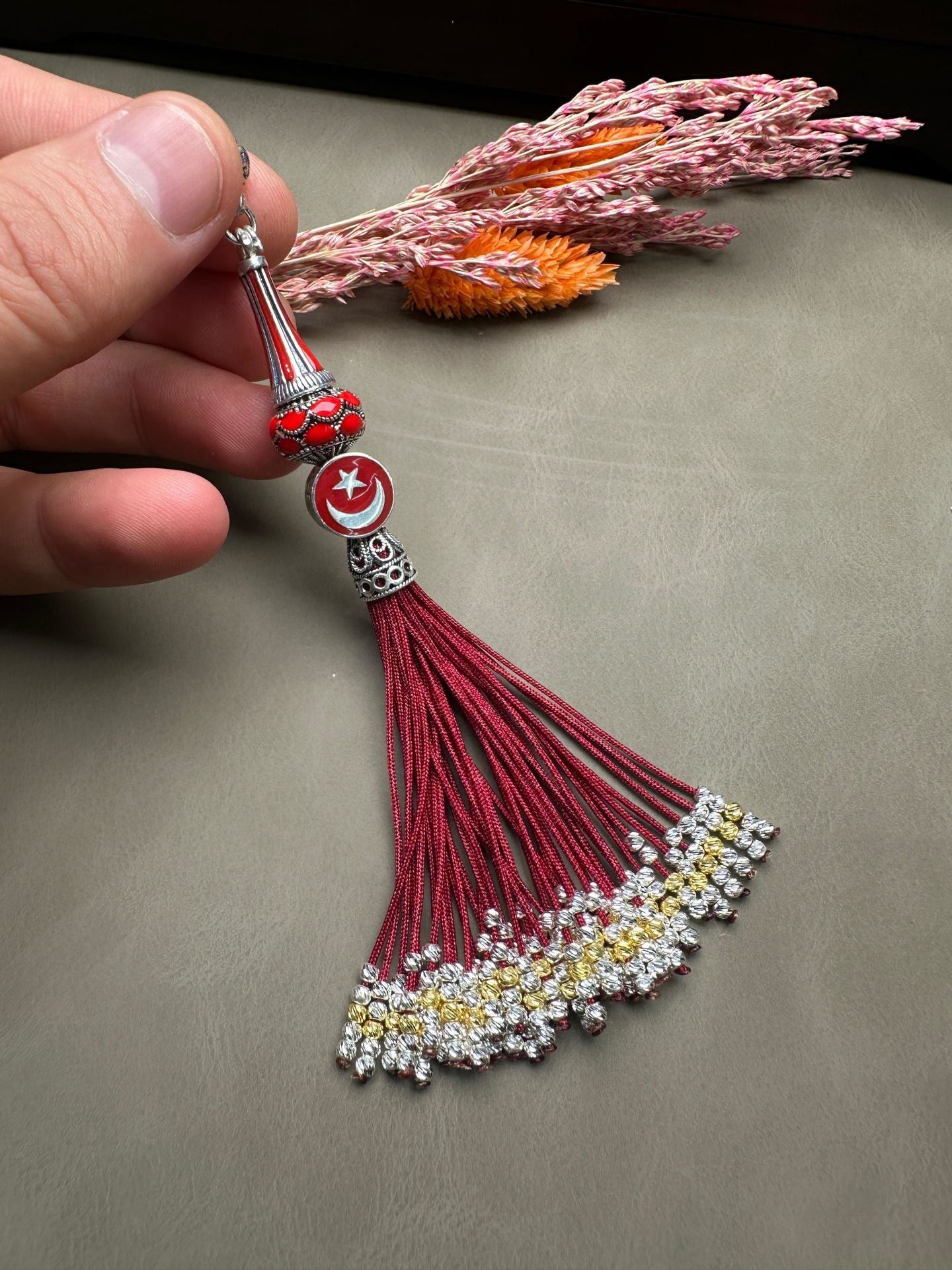 Özel Tasarım Bordo Renk Osmanlı Saray Püskül
