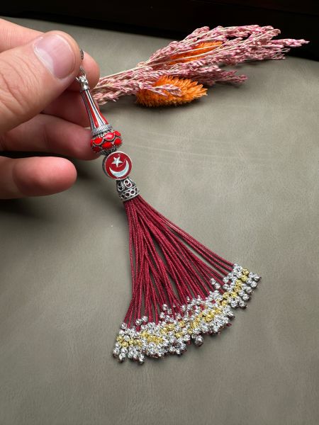 Özel Tasarım Bordo Renk Osmanlı Saray Püskül