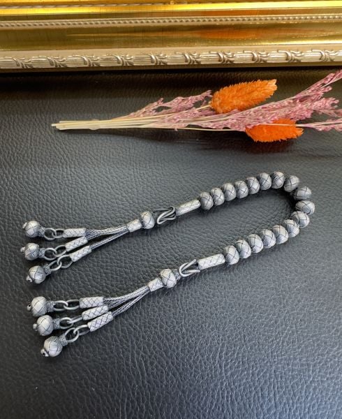 Zaza Model Gümüş Trabzon El Örmesi Kazaz Tesbih