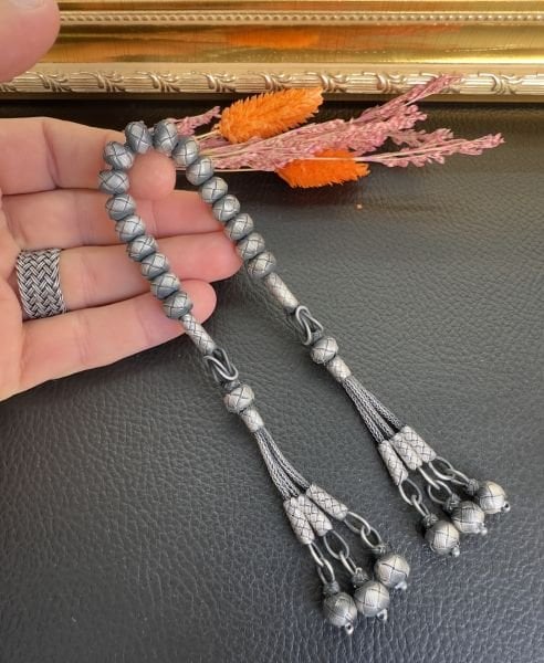 Zaza Model Gümüş Trabzon El Örmesi Kazaz Tesbih