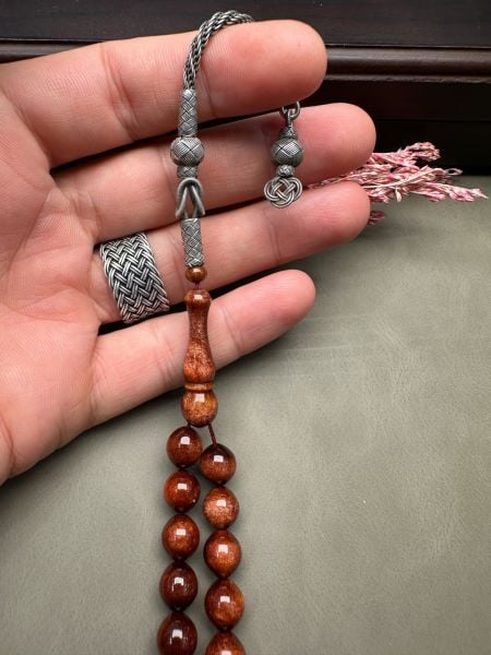 Uçlu Küre Model Oryantel Simli Eski Katalin Tesbih