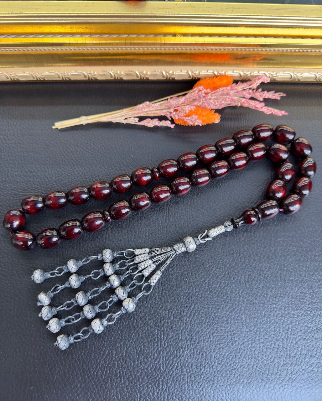 Kapsül Model Jumbo Boy Sürmeli Sıkma Kehribar Tesbih