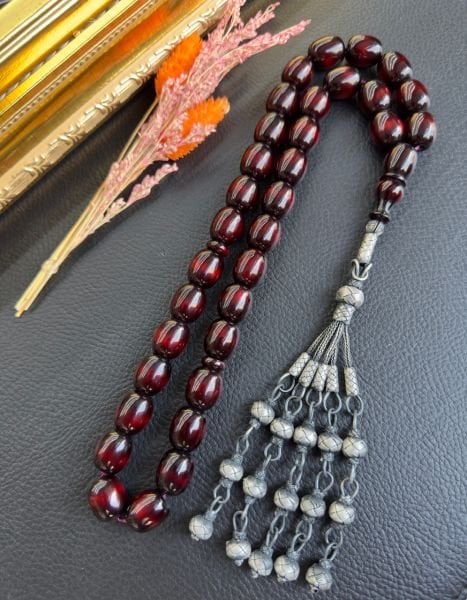 Kapsül Model Jumbo Boy Sürmeli Sıkma Kehribar Tesbih