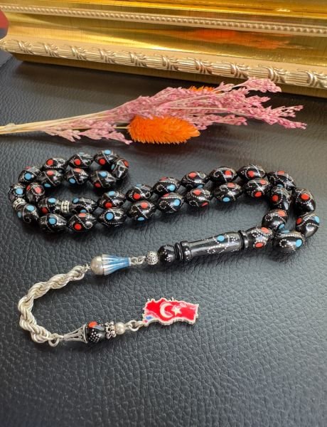 Beyzi Model Gümüş İşlemeli Kuka Tesbih