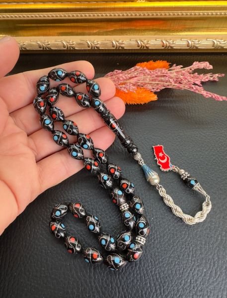 Beyzi Model Gümüş İşlemeli Kuka Tesbih