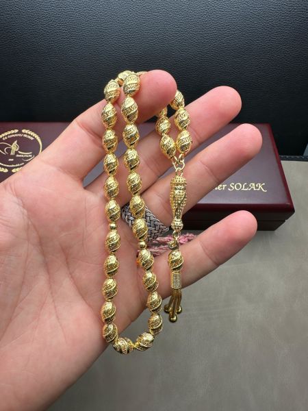 Beyzi Model Altın Yaldız Kaplama Fizyon Gümüş Tesbih