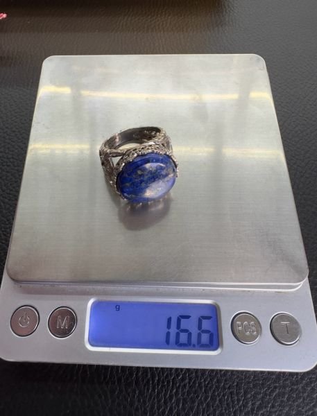 Özel Tasarım El İşçiliği Lapis Lazuli 925 Ayar Gümüş Erkek Yüzük
